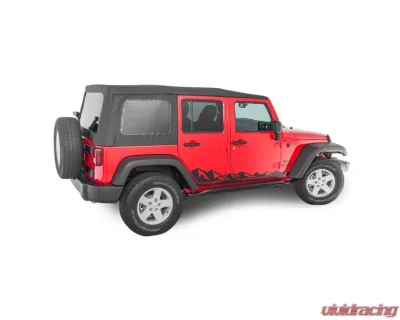Quadratec Premium Vinyl Rocker Panel Mountain Decal with Q Logo Jeep Wrangler Unlimited 4-Door JK 2007-2018 - 13135 0700